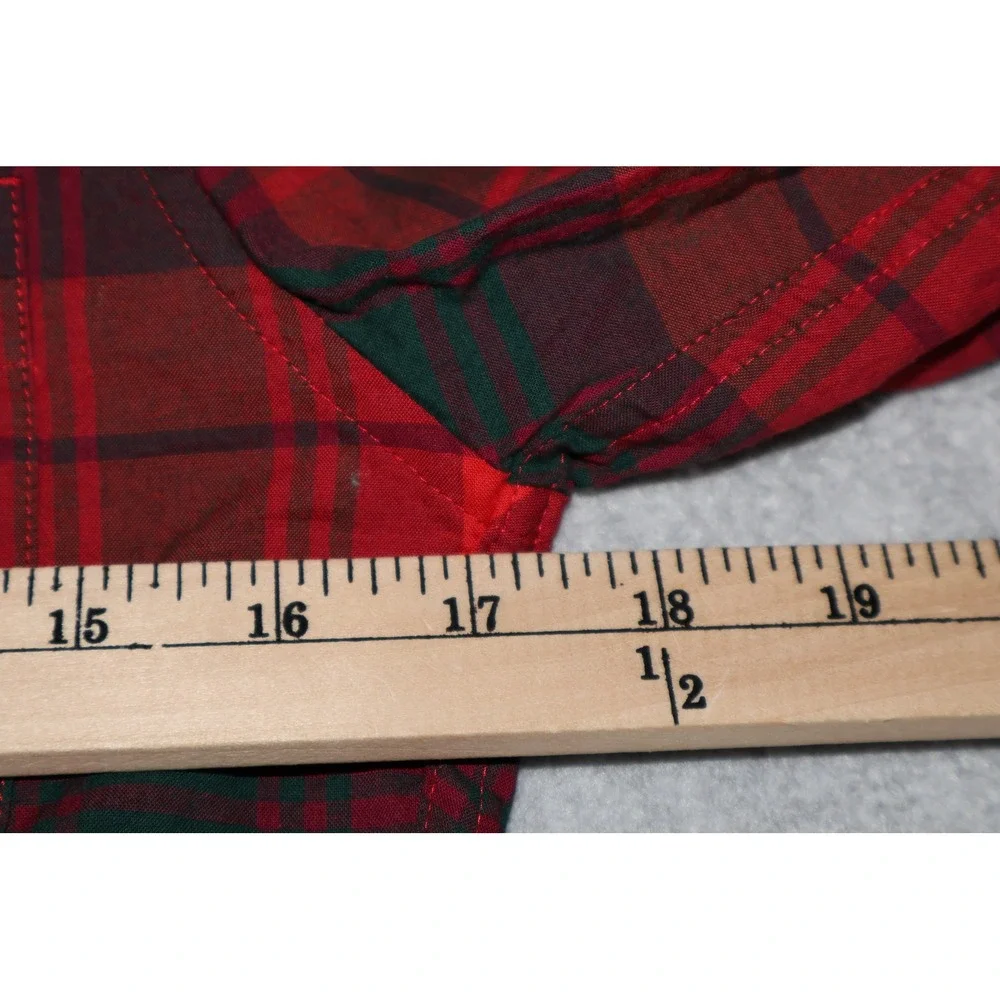 J.Crew Secret Wash Slim Men XS Extra Small Red Plaid Button Down Dress Shirt